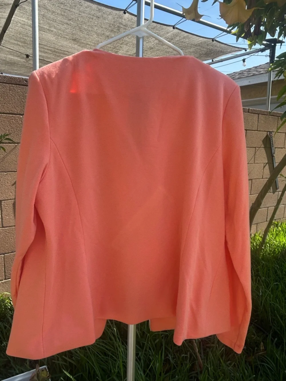 Coral Zip-Front Blazer Jacket